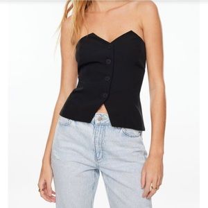 Dynamite Tailored Button Down Bustier Top